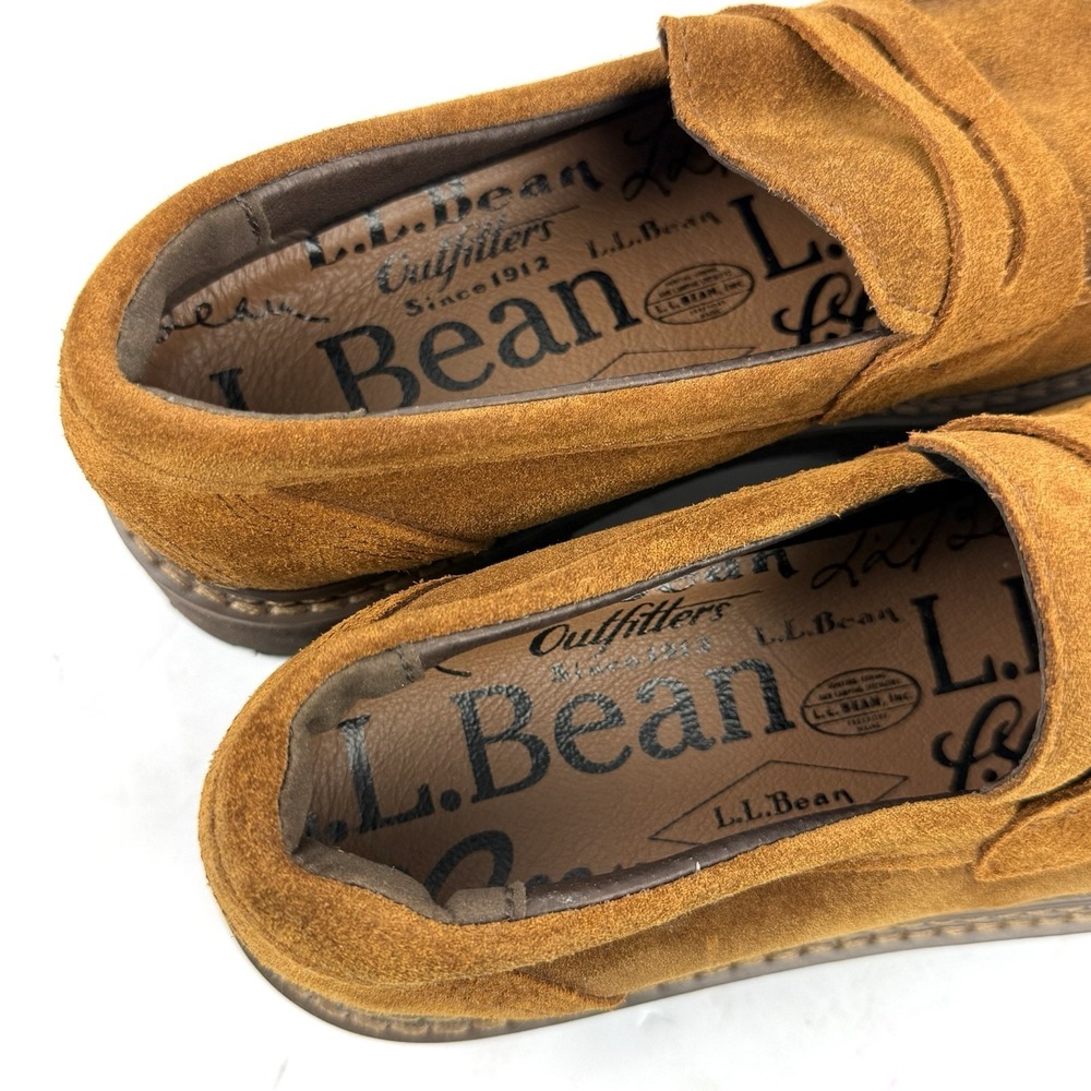 LL Bean Camden Hill Loafers 6.5 Brown Suede Slip On Shoes Lug Sole‎ Womens - Picture 3 of 10
